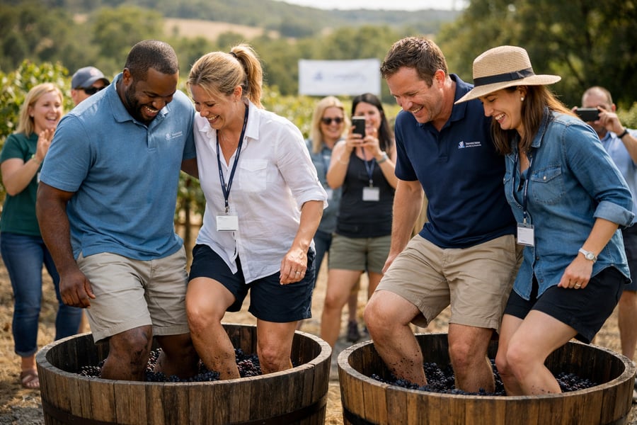 Corporate Grape Stomping Team Building in Napa and Sonoma