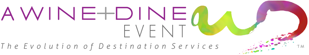 Wine Dine Events logo and Home